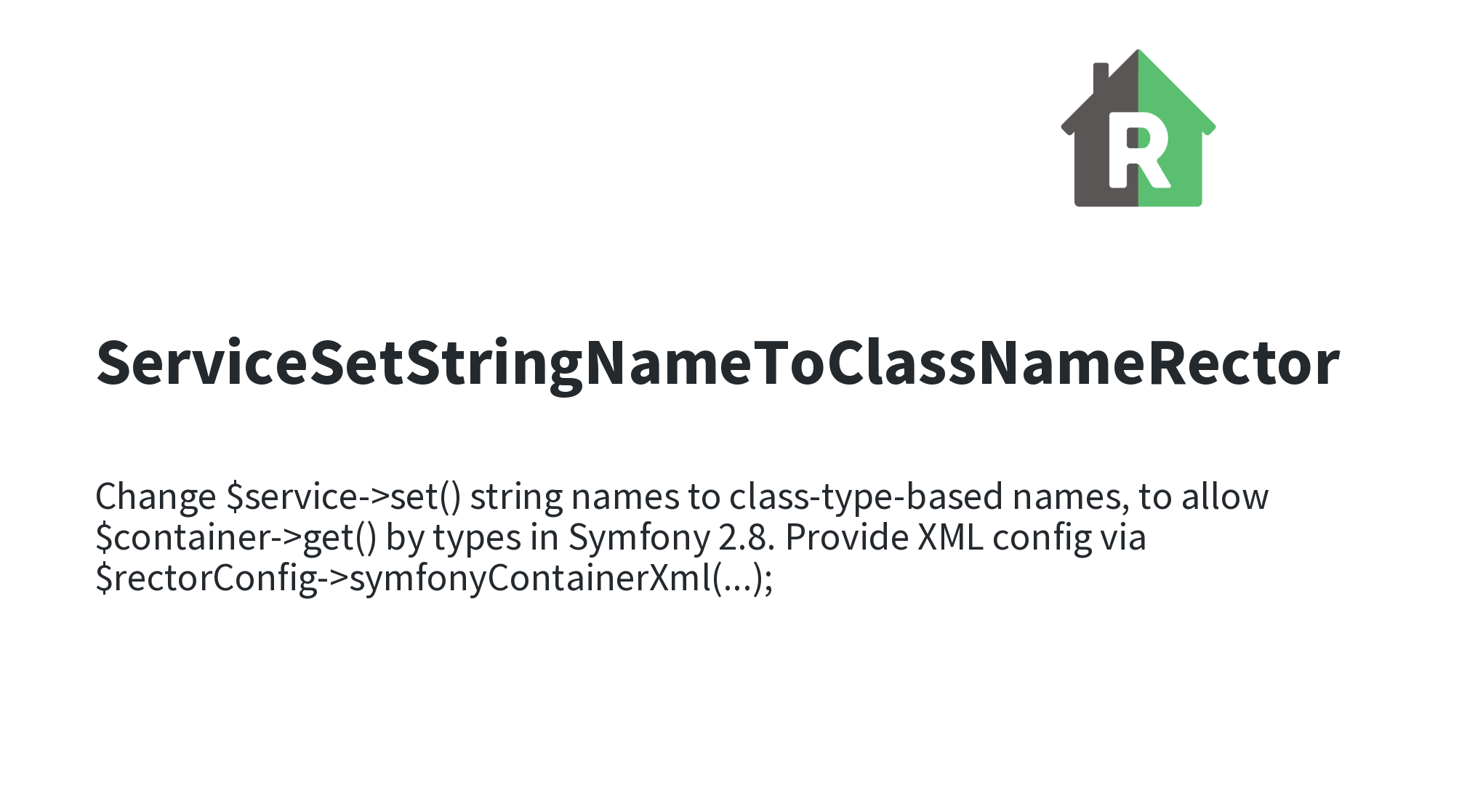 ServiceSetStringNameToClassNameRector | Rector - Automated Way to ...